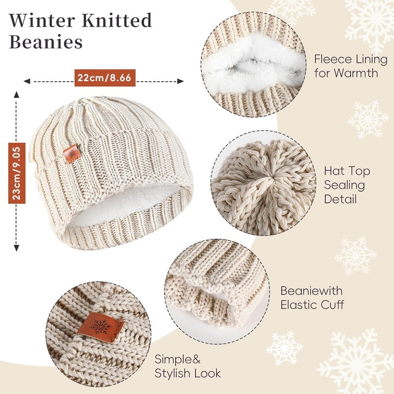 Sofvoyami Store Winter Hat Scarf Gloves Set, Soft Warm Knit Beanie Hat Touchscreen Gloves Long Knitted Scarf Set Winter Gifts for Men women - Image 3